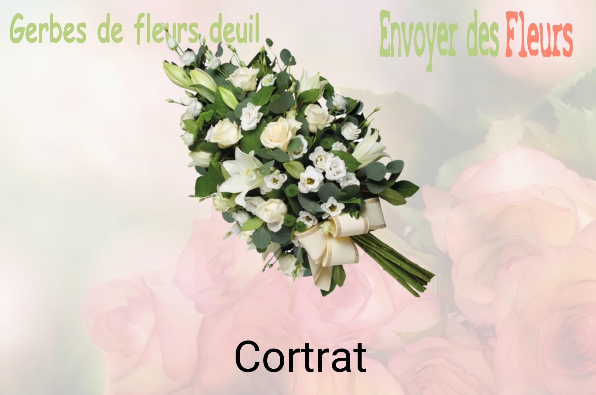 Gerbe de fleurs de deuil livrée à Cortrat